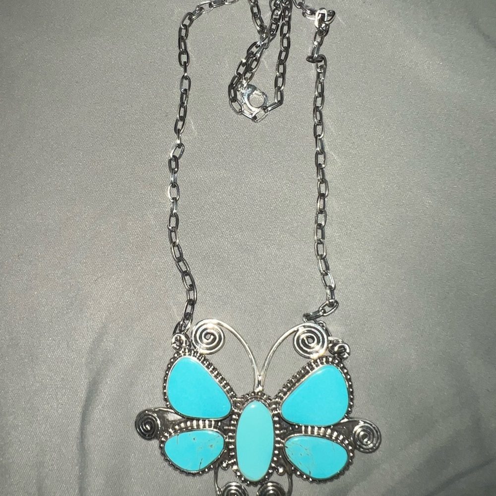 Sterling and authentic turquoise necklace